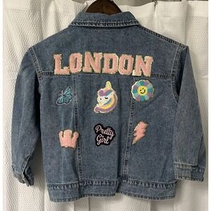 Vintage Denim Jacket Trucker 80s 90s LONDON‎ Personalized Name